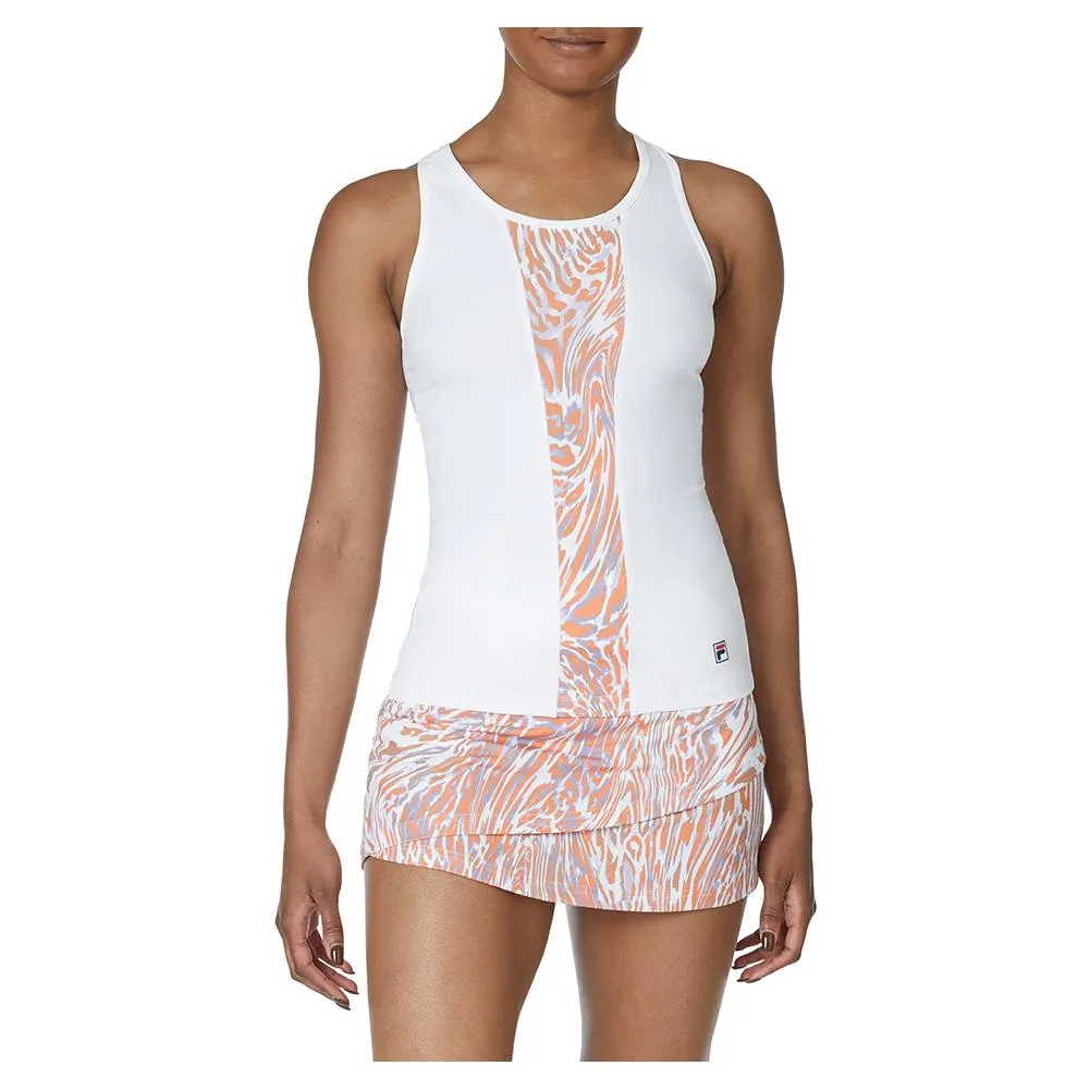 Womens Deuce Court Racerback Tennis Tank White and Animal