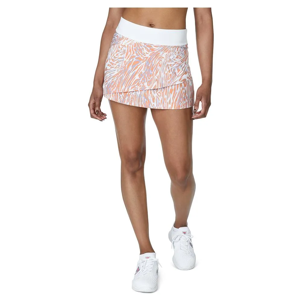 Womens Deuce Court Tiered Tennis Skort Animal and White