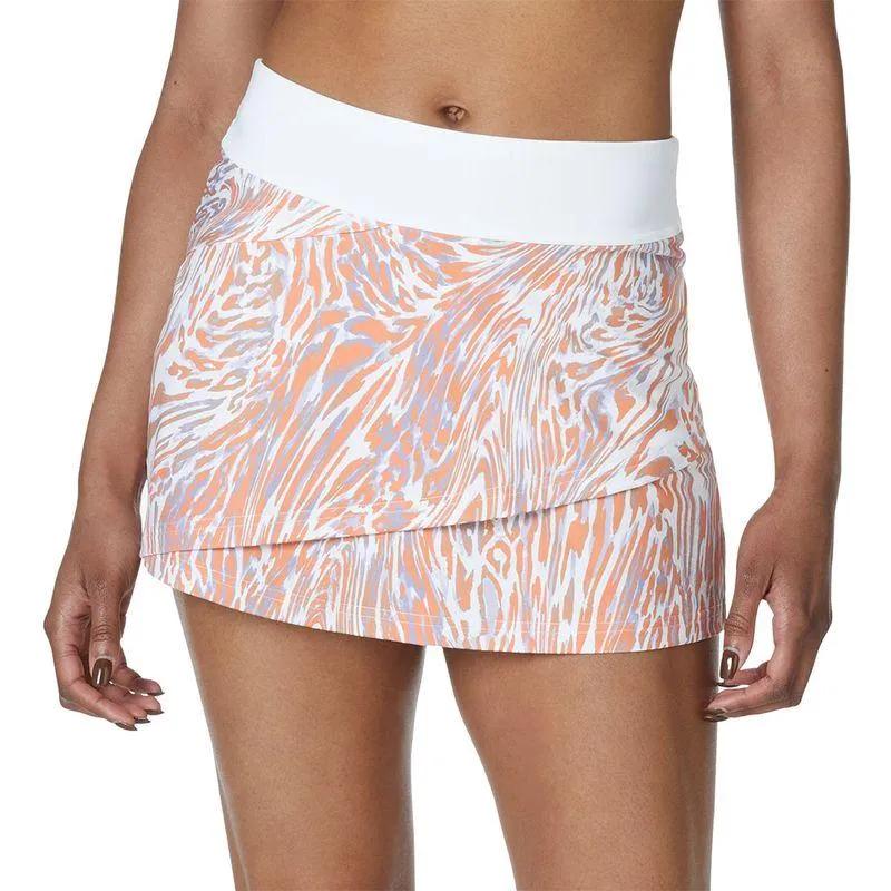 Womens Deuce Court Tiered Tennis Skort Animal and White