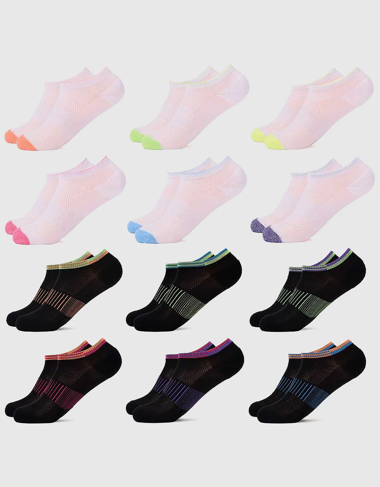 Womens No-Show Athletic Sport Socks 12 Pack