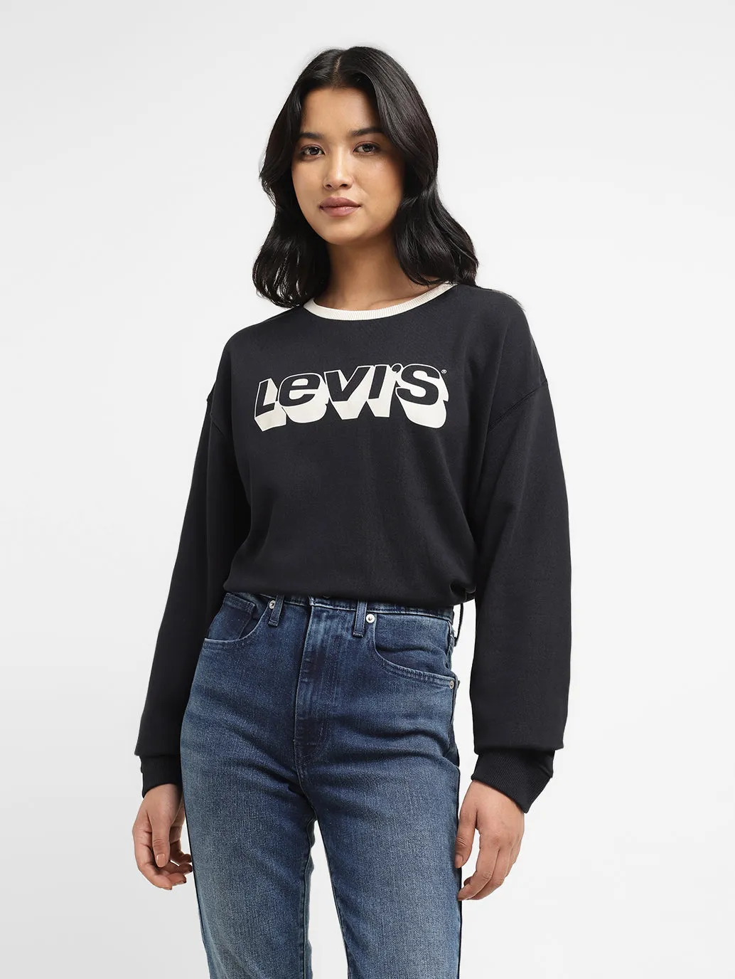 Women's Printed Crew Neck Sweatshirt